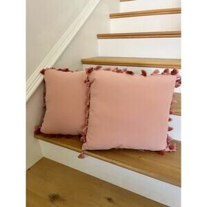 Pottery Barn  Set of 2 Decorative Pink Pillows NEW